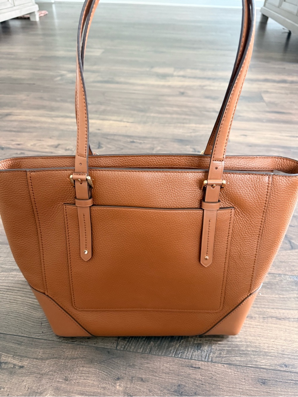 Michael Kors Cognac Pebbled Leather Tote with Gold Hardware - Picture 4 of 6